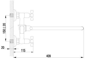 смеситель ванна LEMARK Benefit круглый излив 350мм LM2551C