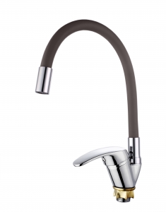 3264  VIKO кухня боковой с серым гибким изливом Ø40, цинк, с гайкой Chrome