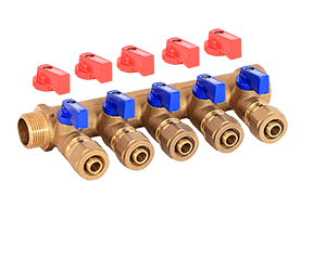 Коллектор   WM м/п 3/4" х 16 х 5 вых. универсальный (кр+син ручки)