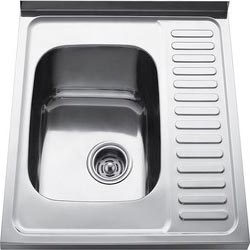 Мойка-Нерж "KAISER" накладная 600x600*180*0.8mm, чаша 400х340мм, хром/левая