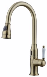 31366-1  KAISER Vincent кухня  Ø35, бок, сенсор/рукоятка с выдв. лейкой, Bronze, от батареи (тип АА)