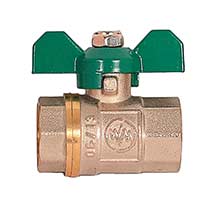   202 Кран шар. 1/2" г/г бабочка  WaterMark зеленая ручка Eco/12 шт/