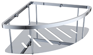 5220  Полка настенная угловая KAISER 230*230*90 Chrome (нерж. сталь)