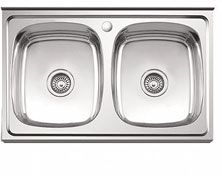 мойка нерж.накл. LEDEME 800*600*180 (0, 8мм) выпуск 3 1/2" ДВОЙНАЯ ГЛЯНЦЕВАЯ L98060B