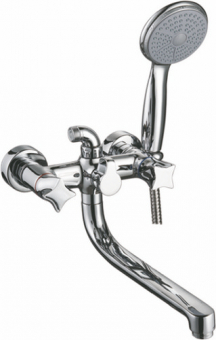 смеситель ванна LEDEME длинный излив переключатель душа керамический L2587