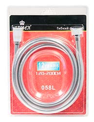 0058, Душевой шланг Kaiser 1,5 усил. Isiflex в блистере(серый)