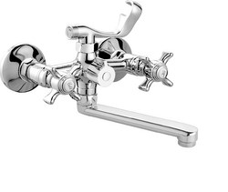 2122  VIKO ванна к/н крест (кер/перекл.) излив 18см (латунь)