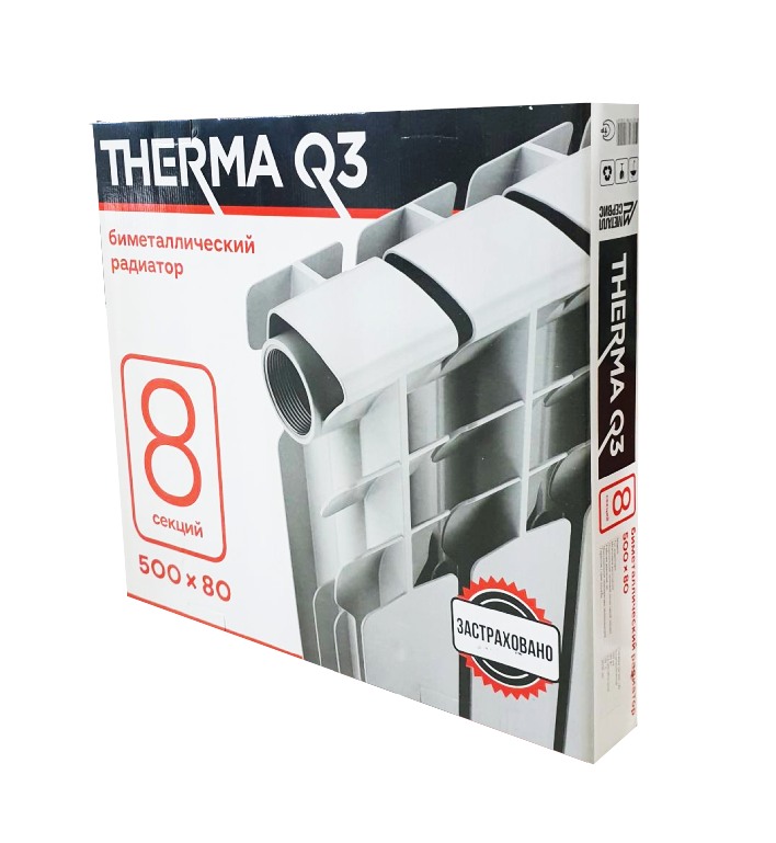 Радиатор биметаллический THERMA Q2 500/80 8 секций 1064 Вт