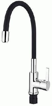 смеситель кухня LEDEME гибкий шланг чёрный/хром L4898-2