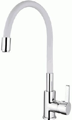 смеситель кухня LEDEME гибкий шланг белый L4898-3