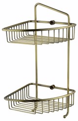 5071 Полка настенная(двойная) угловая KAISER 204*204*430*60 Bronze/латунь