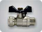 Кран шаровый нар.рез.-обжим  LD602-DB20х3/4"M