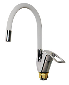 6468  VIKO кухня боковой с серым гибким изливом ф40, цинк, с гайкой 