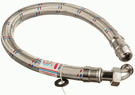 подводка для воды гибкая Гигант нерж. 60см в/н 1" TР угловая