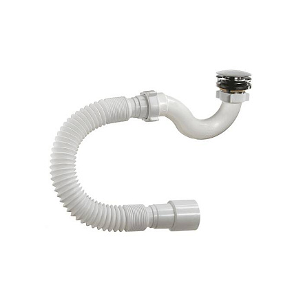 Сифон д/поддона труб 1 1/2"x50 гофр 40х40/50 клик-клак Орио А-20589