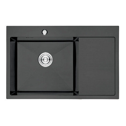 кухонная мойка премиум 780*510 (3 мм) глубина 22см. н/сталь, чаша слева, графит (K37851B-L) Gerhans