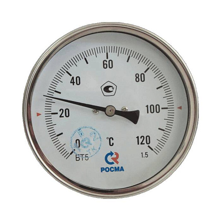Термометр биметалл БТ-41.211 120С Дк80 L=64 G1/2" осев Росма 00000002464
