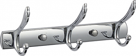 733  Планка VIKO с 3-мя крючками, в пакете (нерж. сталь) Chrome