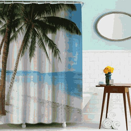 шторка д/в тканевая 180х180см "Пальмы" MZ-59