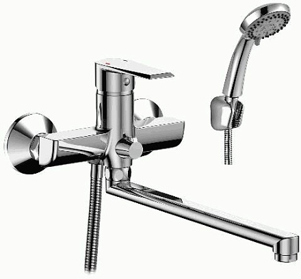 смеситель ванна ROSSINKA картридж д.35мм с плоским изливом 350мм.  RS28-33