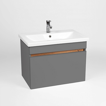 тумба Мальта (COMO 70/Адриана 70) 1 ящик подвесная, графит 42, 5х65, 5х50 без умывальника