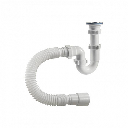 Сифон умыв/мойка труб 1 1/2"x40 гофр 40х40/50 нерж/сет Орио S-41019
