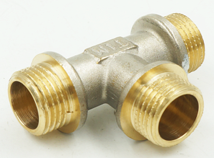 Тройник 1/2" ш/ш/ш (ник/латунь)  TIM  /10 шт/   TM222N  