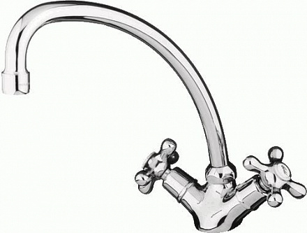 смеситель кухня MELODIA Galateo/Галатея крест керамика MDV40205