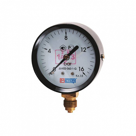 Манометр рад ДМ02-063-1 0-1, 6МПа(0-16кгс)Дк63 М12 ст Метер