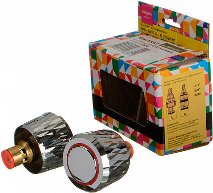 комплект для смесителя (маховик Elegia + кран-букса 1/2" 8*20 кер.) по 2шт MELODIA MKP12104C