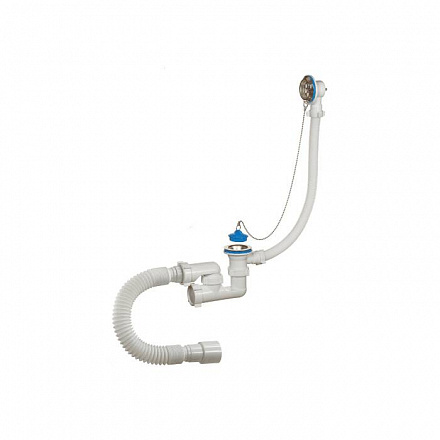 Сифон д/ванны рег проб/цеп 1 1/2"x40 гофр 40х40/50 нерж/сетка Орио А-80089