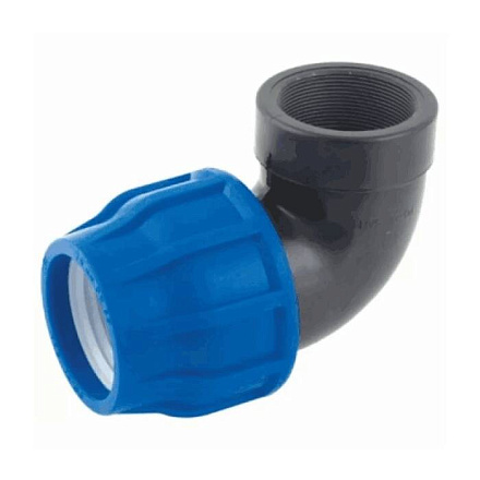 Отвод компресс ПЭ Дн25х1/2"х90гр ВР Ру16 VALFEX 1210012325012