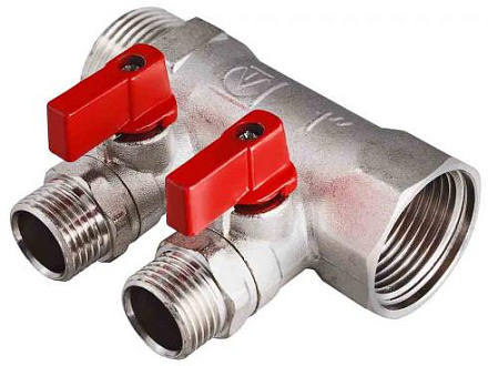 580n Коллектор VALTEC 3/4" х 1/2" с отсекающими кранами 2 вых.