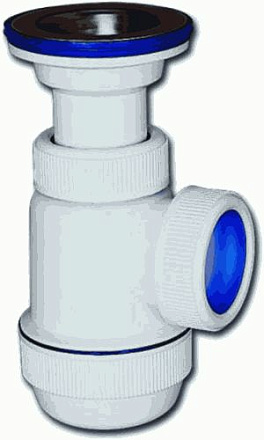 сифон д/мойки VIR МИНИ Элит 1.1/2"х40 с литым выпуском и нерж. чашкой д.70мм арт.672