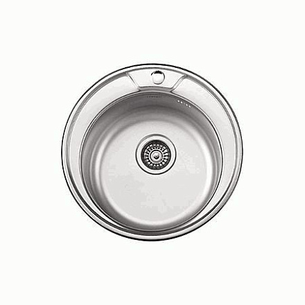 мойка нерж.врез.круг LEDEME 490*180 (0, 8мм) выпуск 3 1/2" ГЛЯНЦЕВАЯ L84949