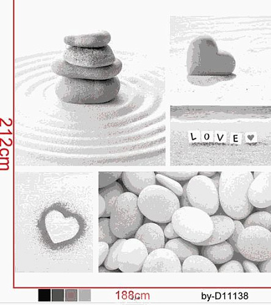 шторка д/в тканевая 180х200см "Любовь" MZ-77