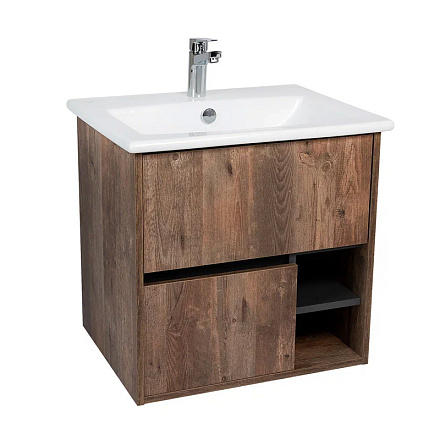 тумба Люксембург (Элина 60) 2 ящика подвесная, дерево 44, 6х55, 6х56 без умывальника