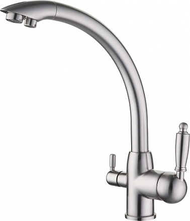 смеситель кухня LEDEME картридж д. 35мм, с выходом для питьевой воды, сатин L4455A-3