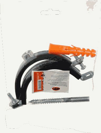 хомут оцинк. с резин.уплотн.3.1/2" 99-105мм с гайкой М8, в компл.со шпилькой-шуруп. и дюбTeRma 24259