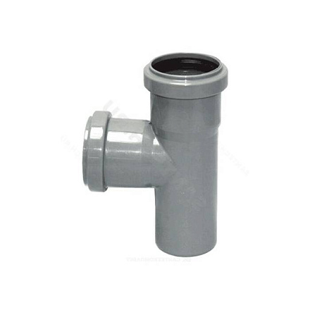 Тройник PP-H сер б/н Дн40х40х87, 5гр в/к BASE VALFEX 24040040