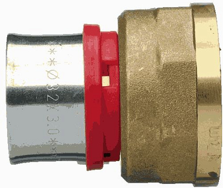пресс соединитель 32*1.1/4" с внутр.резьбой красн.кольцо TRm 02026