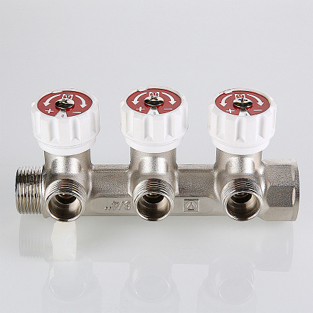 570 Коллектор с регул. вентилями, VALTEC  3/4"х2 вых. 1/2" нар. 