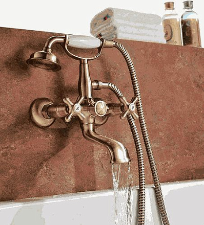 смеситель ванна LEMARK Vintage с коротким изливом, бронза LM2812B