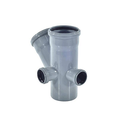 Крестовина PP-H 2-пл сер б/н Дн110х110х50х45гр прав/тыл РосТурПласт 36535