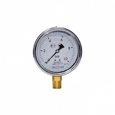 Манометр рад гидр МД93 0-1, 6МПаДк100 G1/2" глиц нерж ЭКОМЕРА