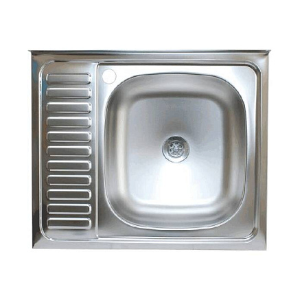 Мойка нерж AISI 430 накладн 500х600 0, 6мм прав б/сиф 1 1/2 TRIO 60х50