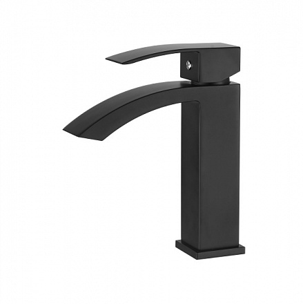 смеситель умывальник LEDEME водопад d35 L1055B-15 черный