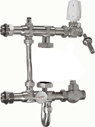 смесительный узел для теплого пола с боковым подключением без насоса TeRma (14176)