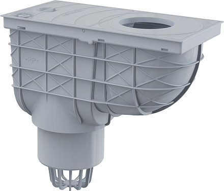 ливнеотвод Alcadrain 300*155/110 прямой, серый AGV1S