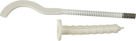 кронштейн для радиатора с дюбелем д.7мм белый сплющ. К.6.7.18ф 180х7мм